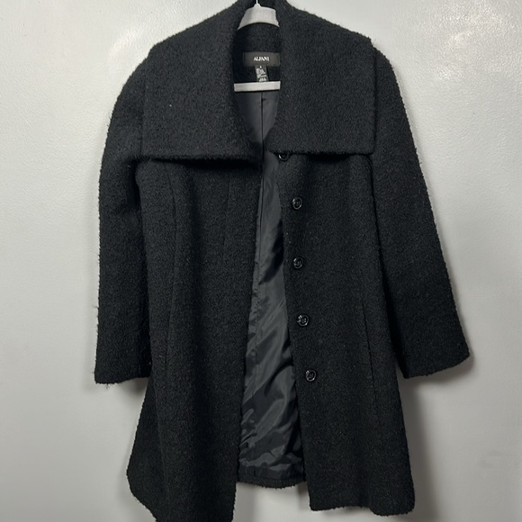 Alfani Women’s Boucle Wool Black Mid length Oversized Collar Coat size 2 - Picture 14 of 14